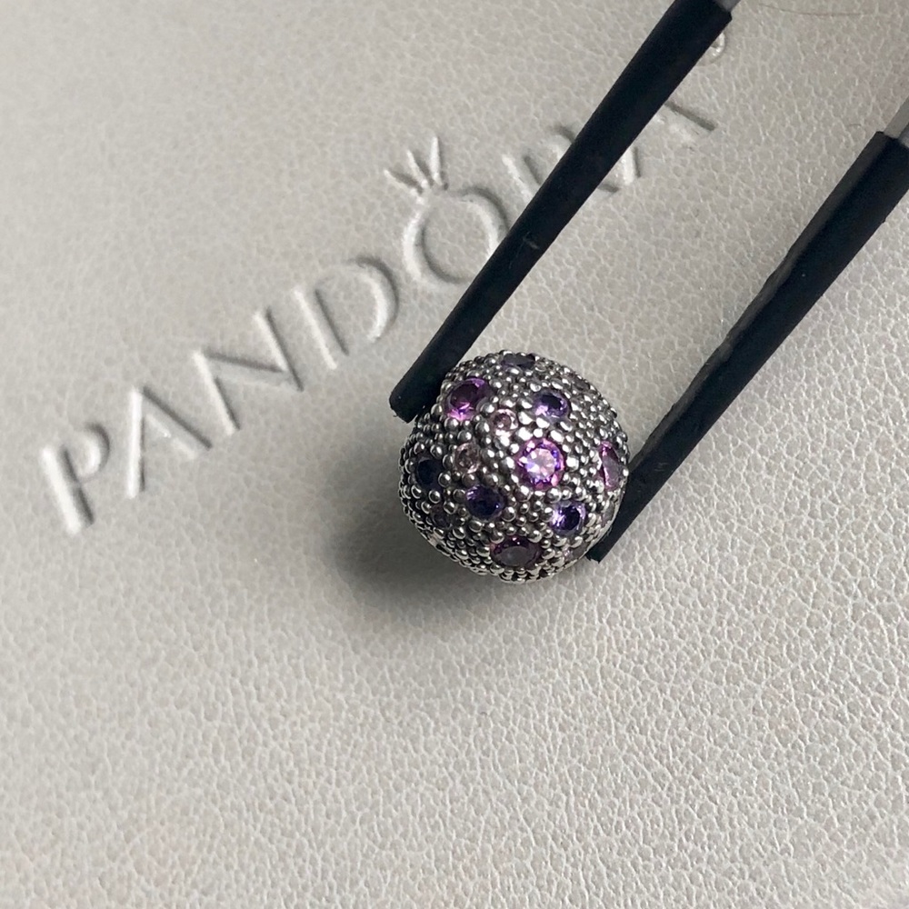 Pandora Clip Cosmic Stars CZ Pink & Purple Pave